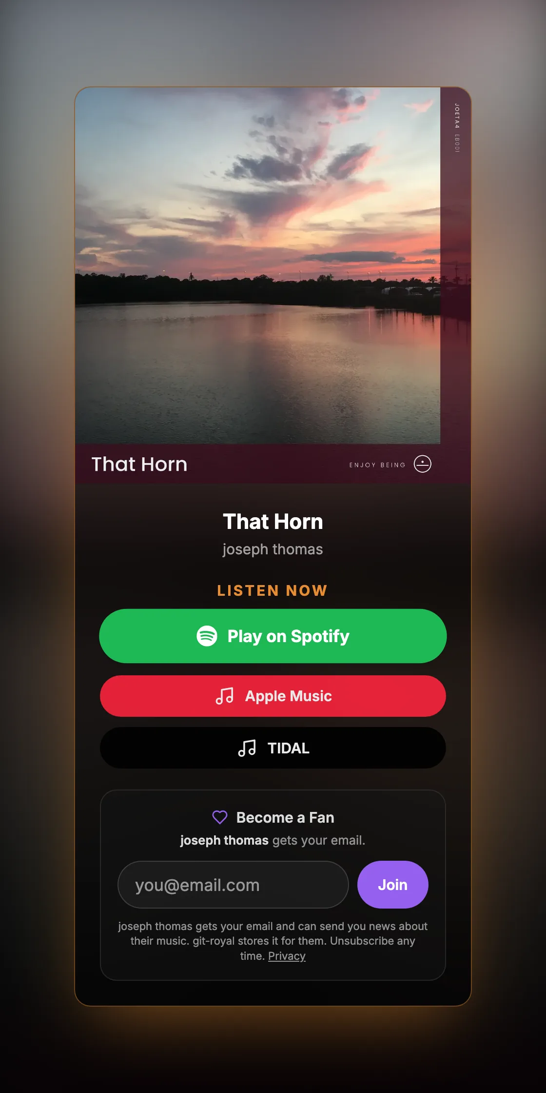 That Horn — a real git-royal smart link